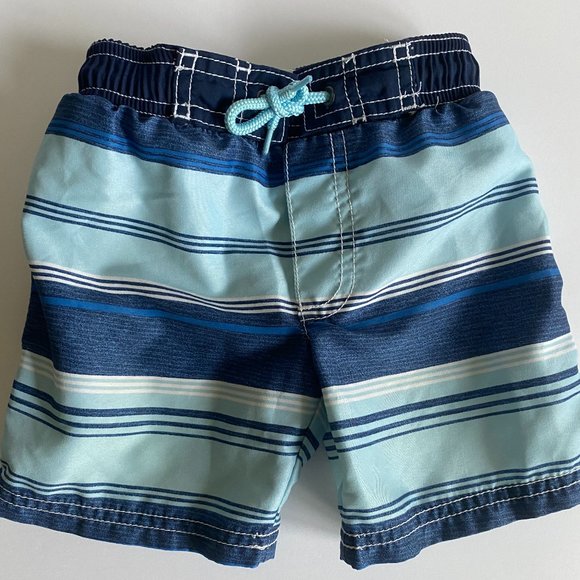 Carter's Boys Blue Stripe Swim Trunks Size 2T - Picture 4 of 6